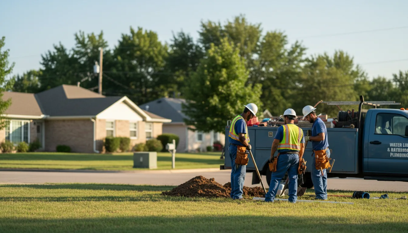 Residential water line and bathroom plumbing service in Clark, MO